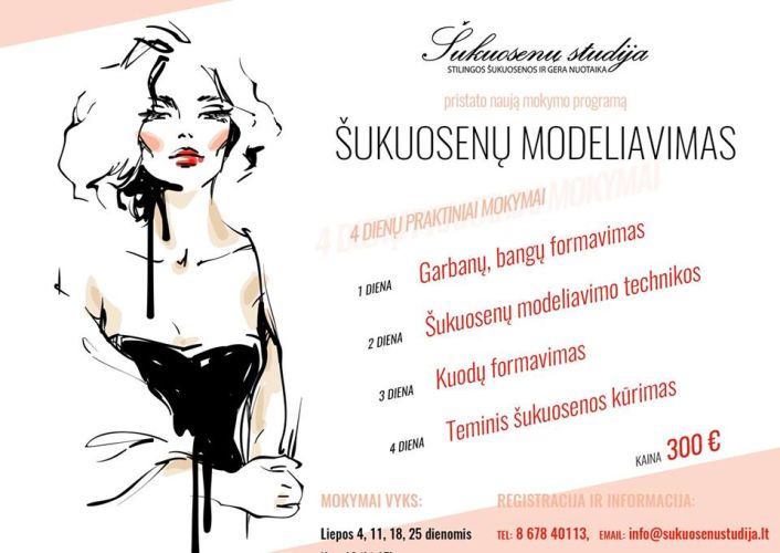 Kviečiame į šukuosenų modeliavimo kursus Kaune